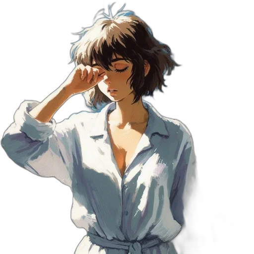 jacket, dress, face, staff transparent PNG cut-out