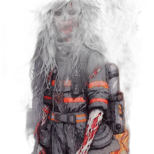 jacket, creature, mask, hair transparent PNG cut-out