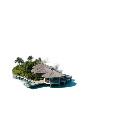 building, umbrella, tree, staff transparent PNG cut-out
