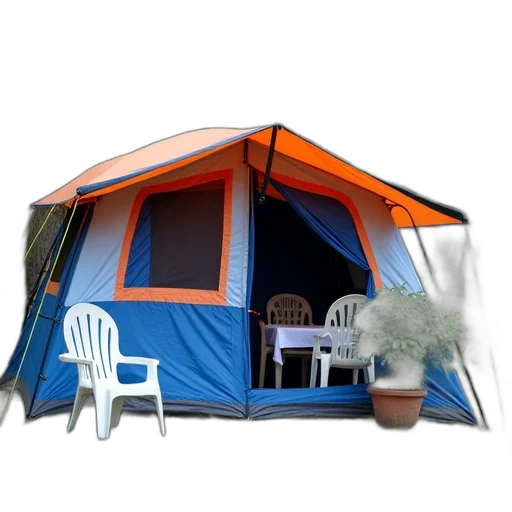 umbrella, 3d render, blue, orange transparent PNG cut-out