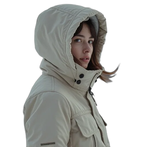 jacket, face, photorealistic, 3d render transparent PNG cut-out