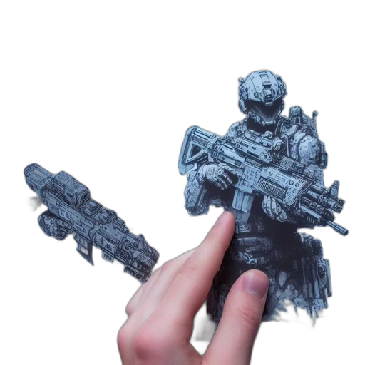 weapon, robot, staff, 3d render transparent PNG cut-out