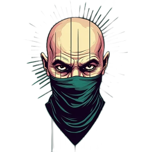 mask, face, staff, weapon transparent PNG cut-out