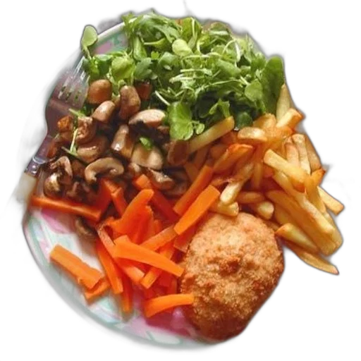 food, crown, photorealistic, plate transparent PNG cut-out