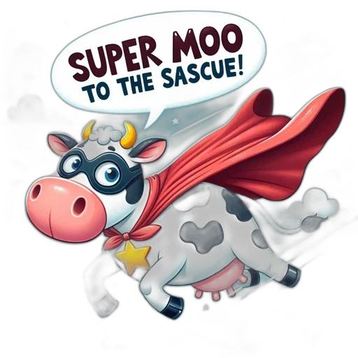comic book art, concept art, anthropomorphic, cow transparent PNG cut-out