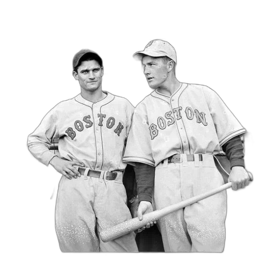 two, boston, baseball, players transparent PNG cut-out
