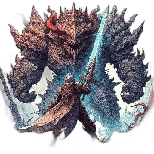 dragon, sword, weapon, staff transparent PNG cut-out