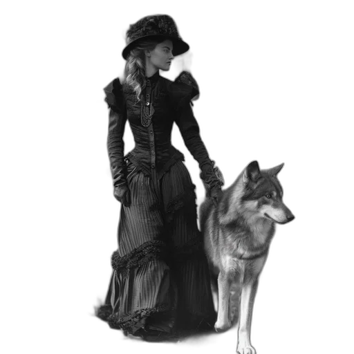 dress, staff, hat, animal transparent PNG cut-out