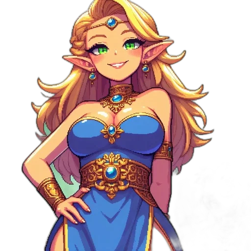 dress, crown, staff, fantasy art transparent PNG cut-out