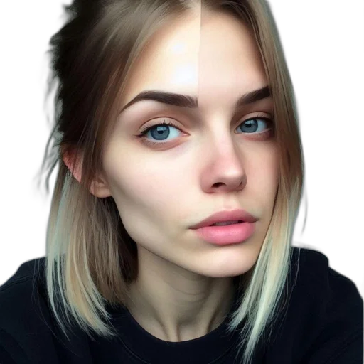 face, hair, jacket, jewelry transparent PNG cut-out