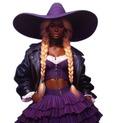 hat, jacket, dress, hair transparent PNG cut-out