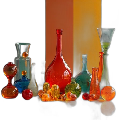bottle, jewelry, 3d render, fire transparent PNG cut-out