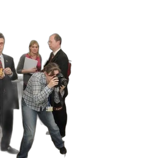 staff, 3d render, city street, group transparent PNG cut-out