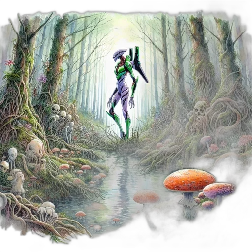 creature, concept art, fantasy art, watercolor transparent PNG cut-out
