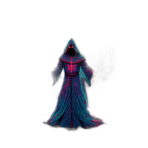 creature, dress, mask, staff transparent PNG cut-out