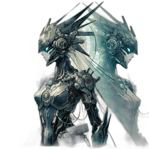 robot, weapon, concept art, fantasy art transparent PNG cut-out