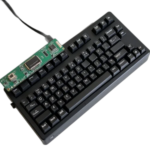 cyberpunk, 3d render, black, keyboard transparent PNG cut-out
