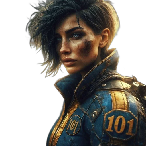 jacket, face, concept art, cyberpunk transparent PNG cut-out