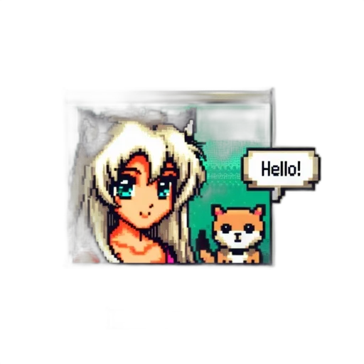 staff, robot, pixel art, anime transparent PNG cut-out