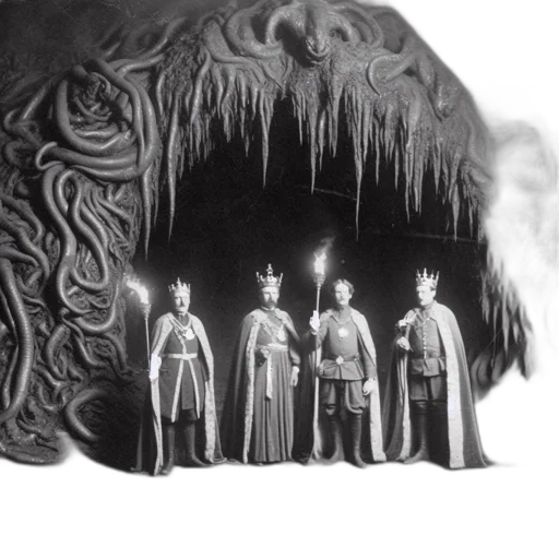 crown, mask, hair, staff transparent PNG cut-out