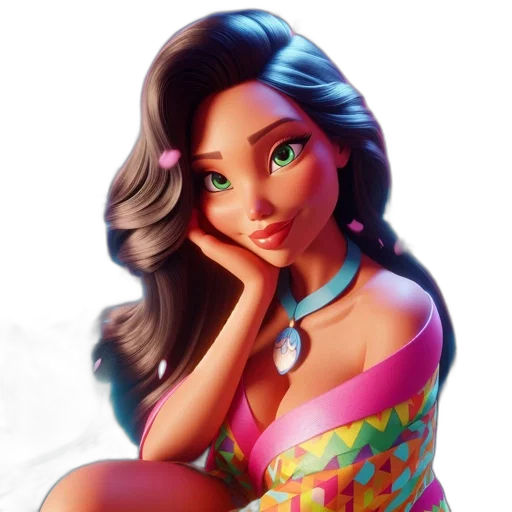 dress, jewelry, 3d render, cartoon transparent PNG cut-out