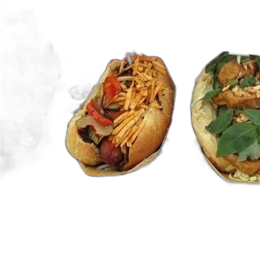 food, photorealistic, three, different transparent PNG cut-out