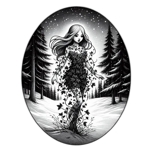 dress, creature, hair, tree transparent PNG cut-out