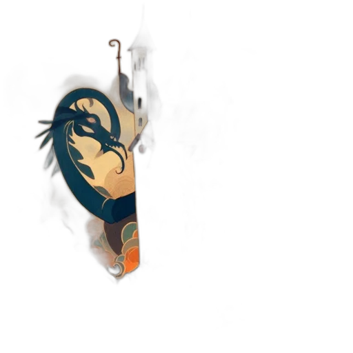 weapon, dragon, mask, staff transparent PNG cut-out