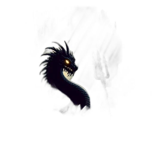 dragon, creature, mask, staff transparent PNG cut-out