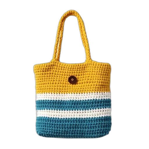 hat, colorful, crocheted, tote transparent PNG cut-out