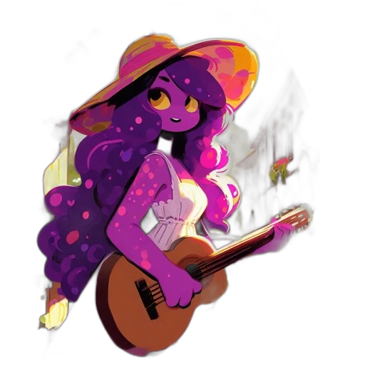 dress, hat, flower, staff transparent PNG cut-out