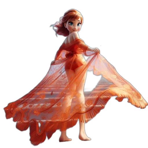 dress, concept art, 3d render, fantasy art transparent PNG cut-out
