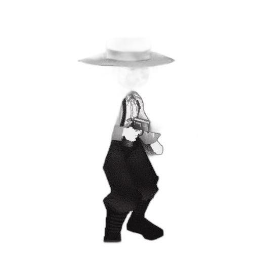 umbrella, hat, dress, staff transparent PNG cut-out