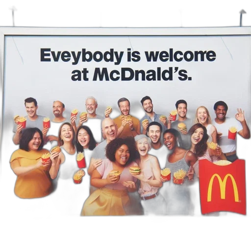 food, staff, vibrant, billboard transparent PNG cut-out