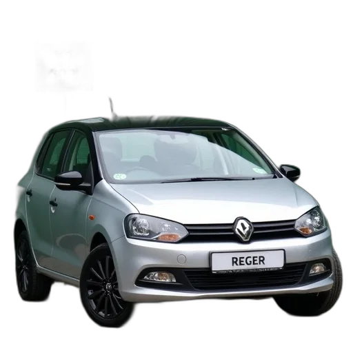 car, silver, hatchback, parked transparent PNG cut-out