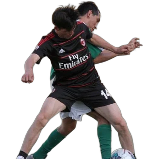 photorealistic, two, soccer, players transparent PNG cut-out