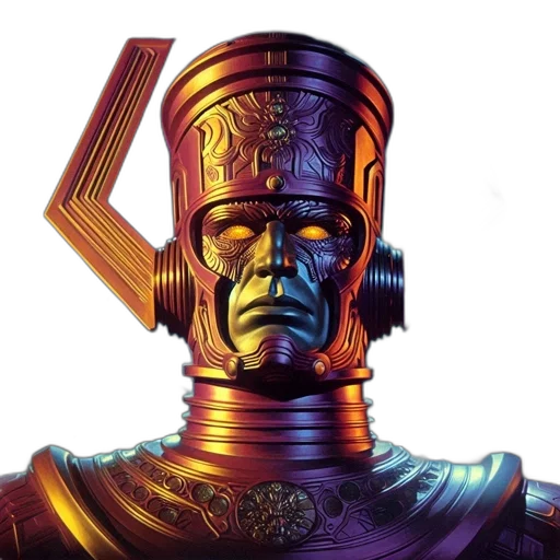 robot, mask, sword, crown transparent PNG cut-out
