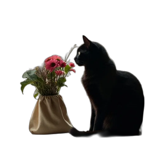 flower, animal, staff, hat transparent PNG cut-out