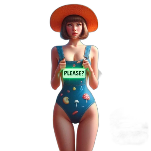 dress, hat, robot, staff transparent PNG cut-out