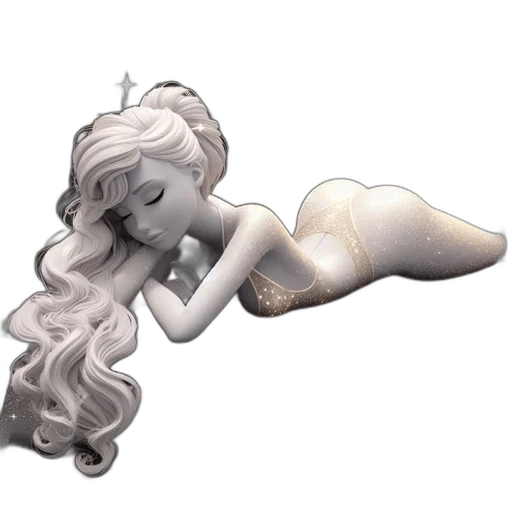 hair, staff, jewelry, shoes transparent PNG cut-out