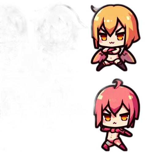 pixel art, concept art, anime, 3d render transparent PNG cut-out
