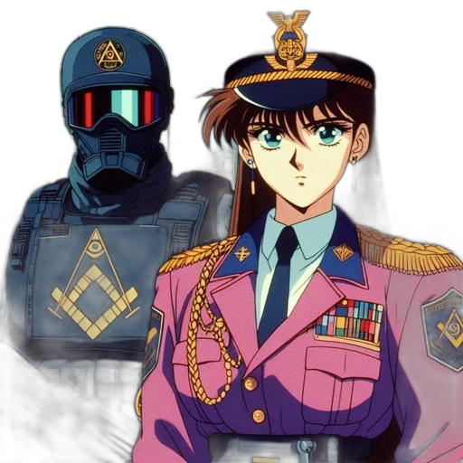 jacket, robot, weapon, vaporwave transparent PNG cut-out