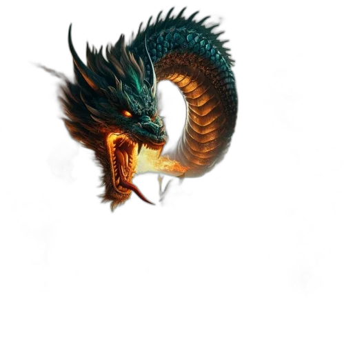 dragon, staff, creature, animal transparent PNG cut-out