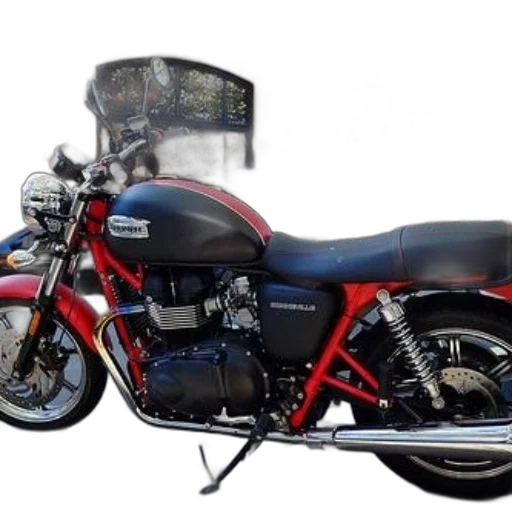 photorealistic, red, black, motorcycle transparent PNG cut-out