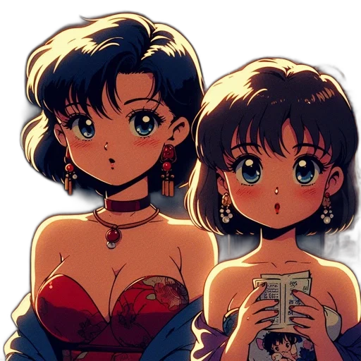 jewelry, dress, anime, vaporwave transparent PNG cut-out