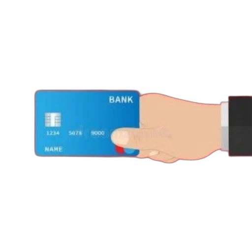 hand, holding, blue, credit transparent PNG cut-out