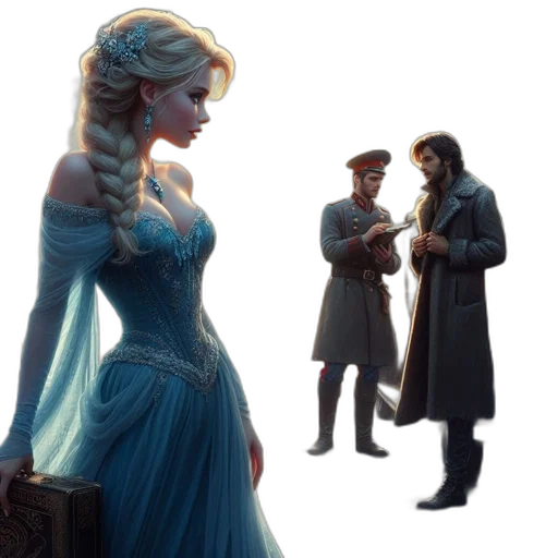 dress, crown, concept art, fantasy art transparent PNG cut-out