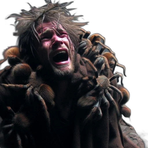hair, creature, jacket, mask transparent PNG cut-out