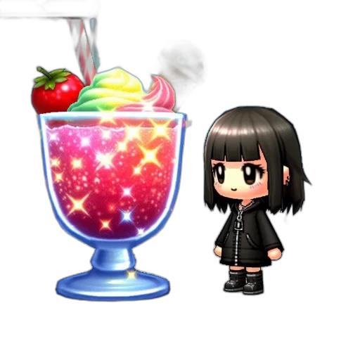 food, staff, pixel art, vaporwave transparent PNG cut-out