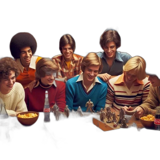 food, group, young, men transparent PNG cut-out